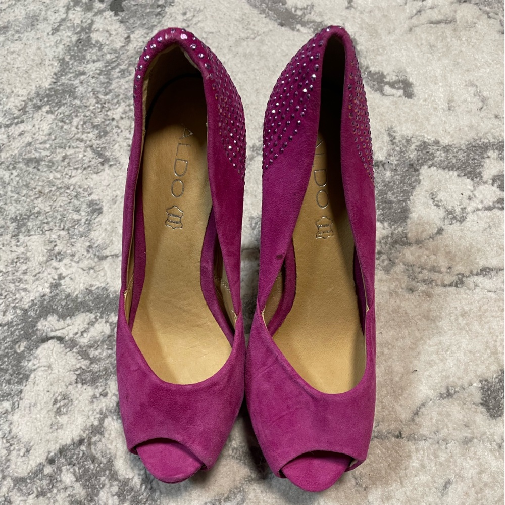 Aldo Fuchsia Peep-Toe Heels